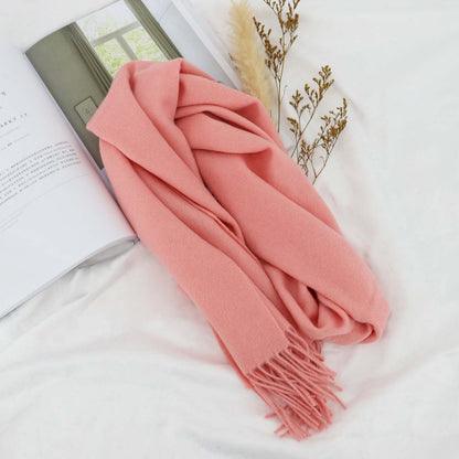 Solid Color High-grade Versatile Winter Thickened Wool Scarf For Women