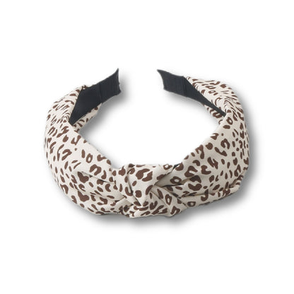 Fabric Craft Knotted Headdress Vintage Leopard Print Wide Brim Hair Band