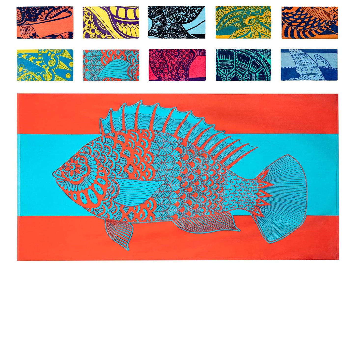 Turtle Pattern Cross-border Hot Sale Marine Life Dolphin Conch Blue Tropical Fish Beach Towel