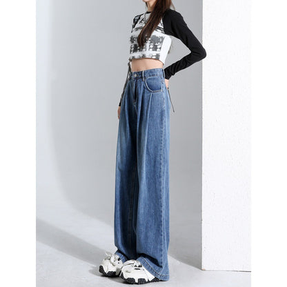 Retro High Waist Wide Leg Jeans For Women