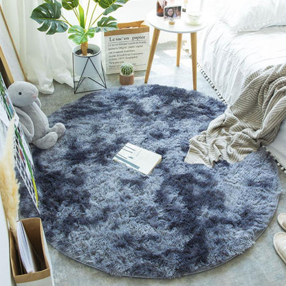 Fluffy Round Rug Carpets For Living Room Decor Faux Fur Carpet Kids Room Long Plush Rugs For Bedroom Shaggy Area Rug Modern Mat