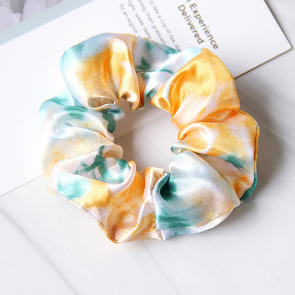 Simple Cloth Satin Tie-dye Children Large Intestine Ring Hair Accessories Headdress