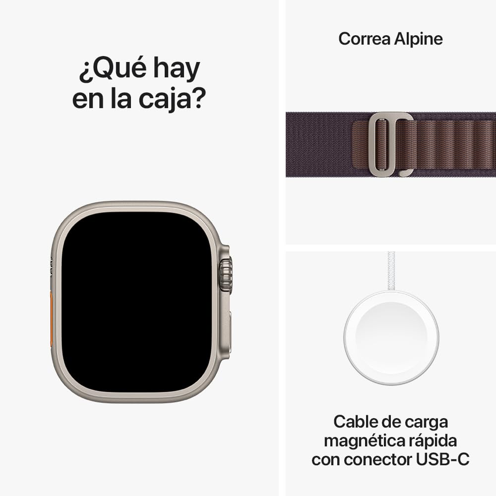 Apple Watch Ultra 2 GPS + Cellular • Caja de Titanio Negro de 49 mm • Correa Alpine Verde Oscuro - Mediana 