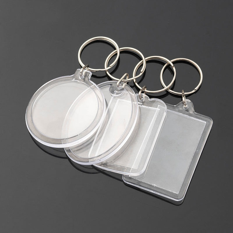 Keychain Empty Shell Transparent Acrylic Photo Frame Plastic