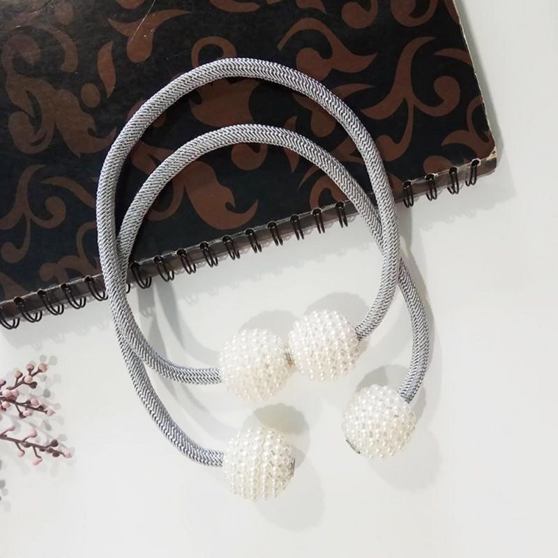 Magnetic Curtain Tiebacks Pearl Beads