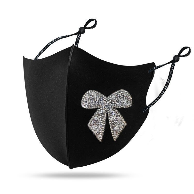 Diamond Mask Shiny Diamond Bow Creative Cloth Mask