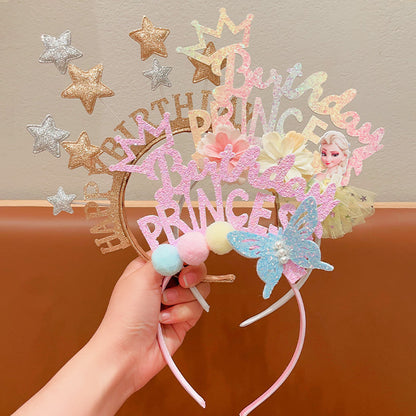 Nueva y linda diadema para niños, accesorios de decoración para fotos de cumpleaños de princesas