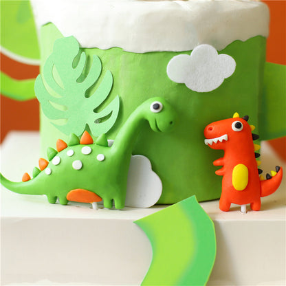 Decoración de pasteles para hornear muñeco de dinosaurio de cerámica