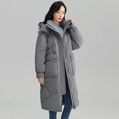 White Duck Down High-end Warm Women's Slimming Pinghu Coat