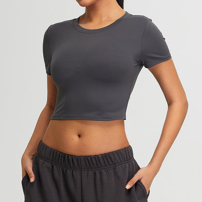 Slim Fit Short Yoga Clothing Top