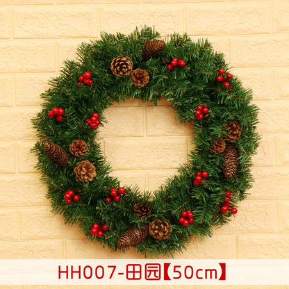 40 50 60CM Christmas Wreath Mince Rattan Ring Door Hanging Christmas Decorations, Christmas Wreath Window