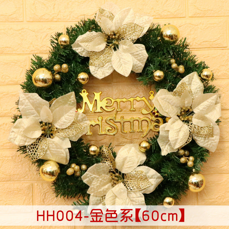 40 50 60CM Christmas Wreath Mince Rattan Ring Door Hanging Christmas Decorations, Christmas Wreath Window