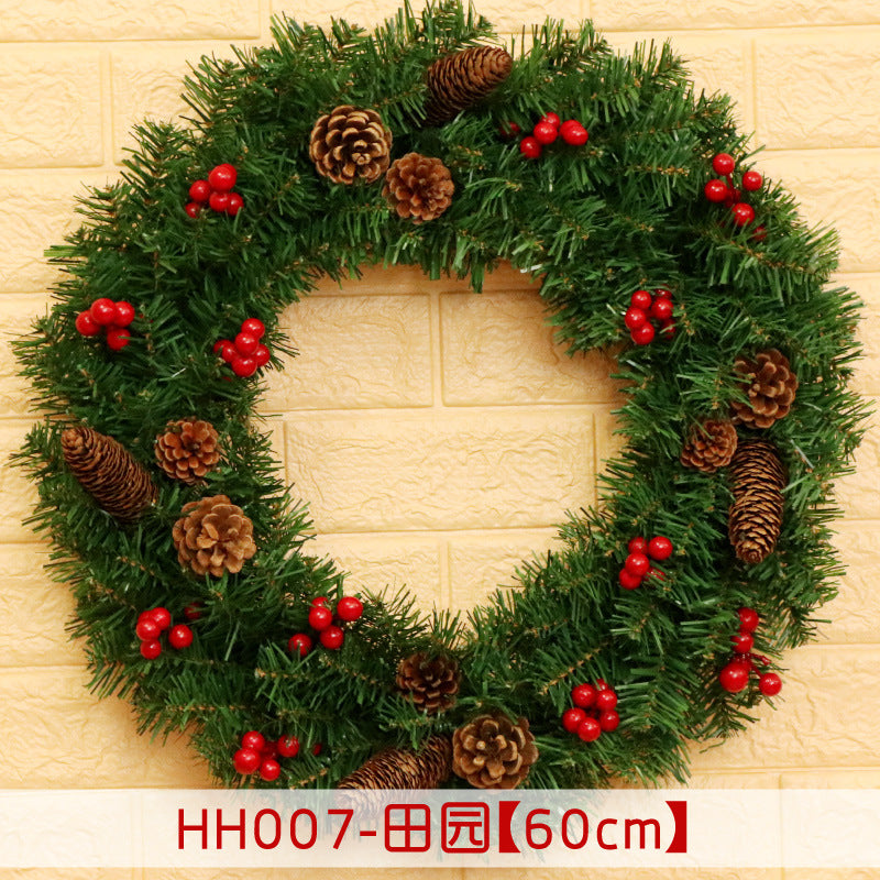 40 50 60CM Christmas Wreath Mince Rattan Ring Door Hanging Christmas Decorations, Christmas Wreath Window