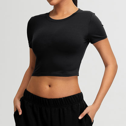 Slim Fit Short Yoga Clothing Top