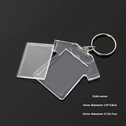 Keychain Empty Shell Transparent Acrylic Photo Frame Plastic