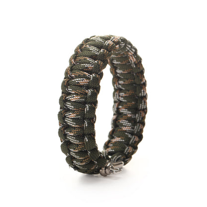 Pulsera de paracord con hebilla en forma de O para exteriores, pulsera de supervivencia tejida con cuerda de paraguas de siete núcleos