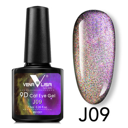 Esmalte en gel Venalisa 9D Cat Eye Magic Chameleon, esmalte en gel para manicura Galaxy Starry Magnetic Multicolor, 5 ml