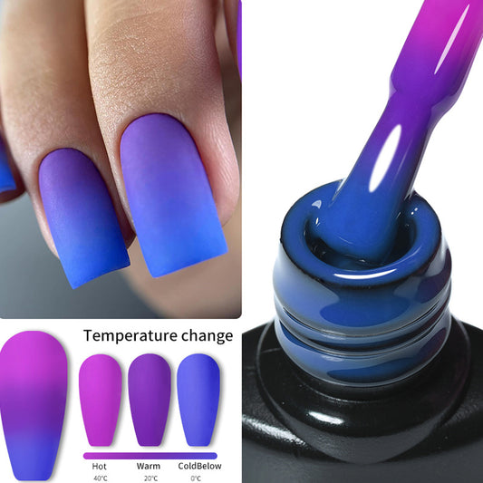 Esmalte de uñas en gel térmico que cambia de color en invierno