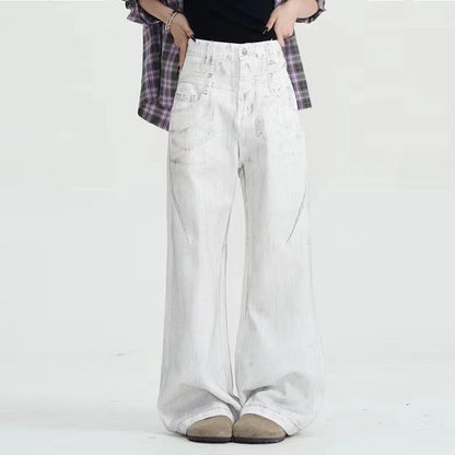 Pantalones blancos sucios Pantalones de traje de trapeador