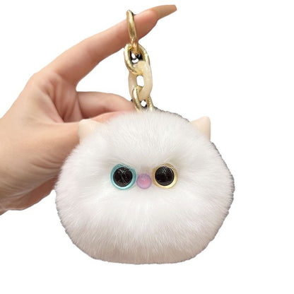 Artificial Mink Hair Mydriasis Kitty Car Key Ring