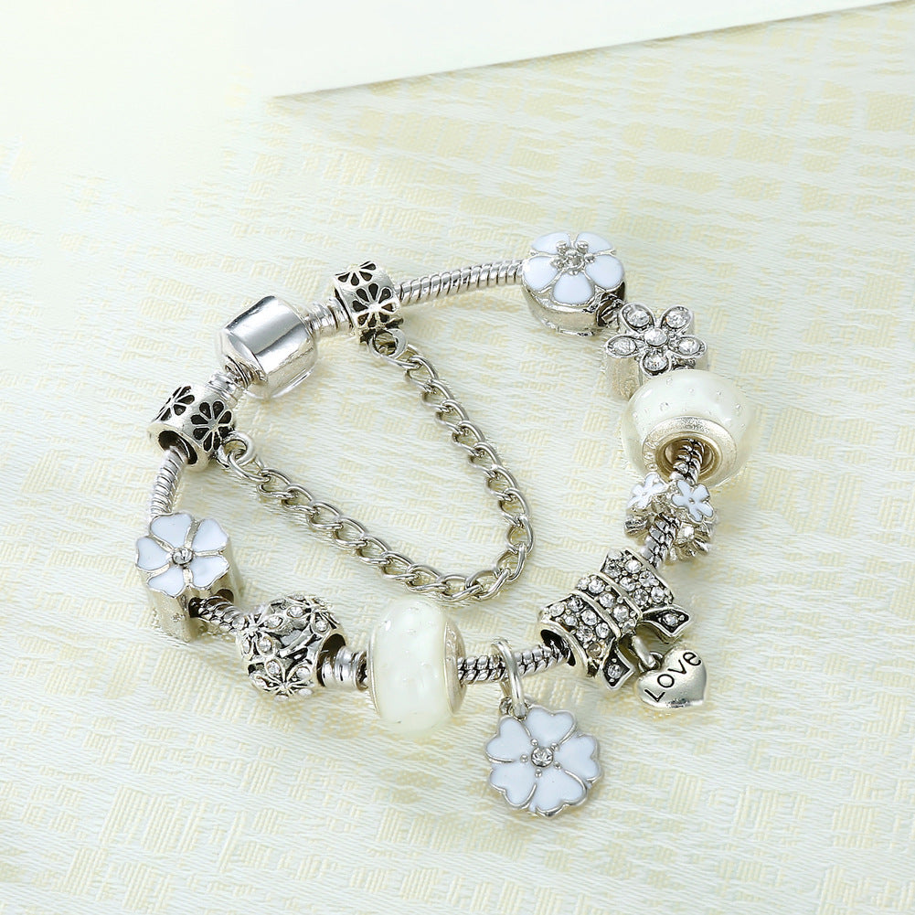 Miles Peach Blossom Popular DIY Bracelet Diamond Butterfly LOVE Pendant