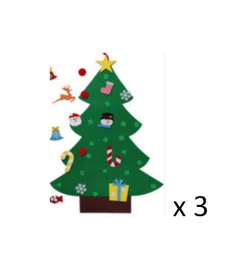 Árbol de Navidad de fieltro para bricolaje, regalo de Año Nuevo para niños pequeños, juguetes hechos a mano, adornos para colgar en la pared de la puerta, juego de decoración para fiestas navideñas y hogar