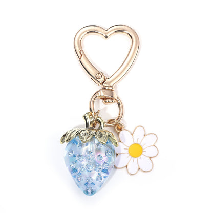 Strawberry Heart-shaped Keychain Accessory Pendant