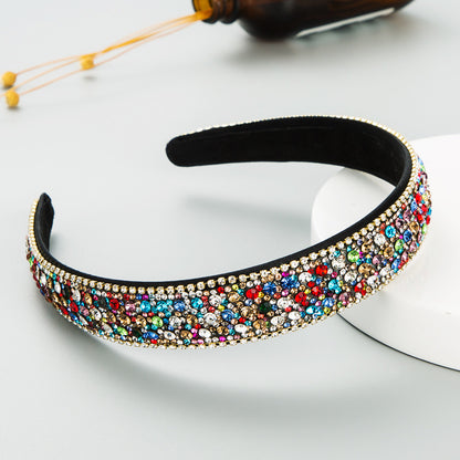 Trendy Colorful Diamond Non-slip Headband Women's Simple