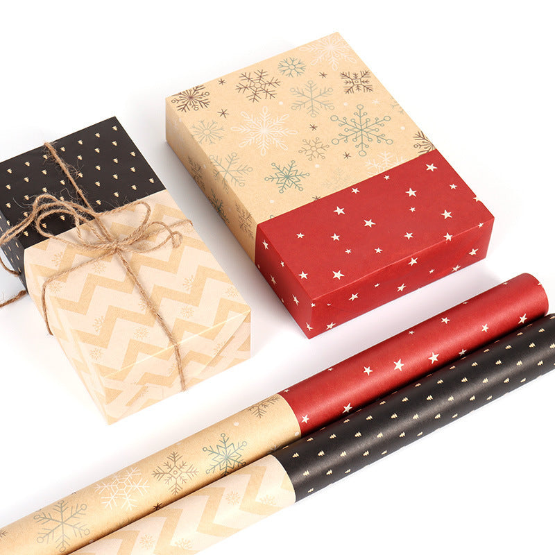 Kraft Paper Creative Gift Box Decorative Paper Santa Claus Snowman Snowflake Wrapping Paper