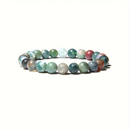 Pulsera de ágata india natural de 6 a 12 mm para mujer y hombre