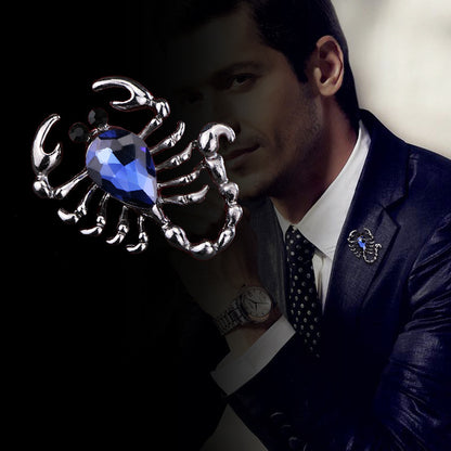 South Korea Scorpion Crystal Pin For Men And Women Korean Style All-match Corsage Brooch