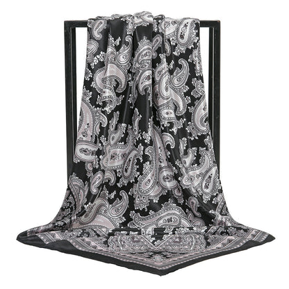 Paisley Printed 90 Square Scarf Retro Fashion Shawl