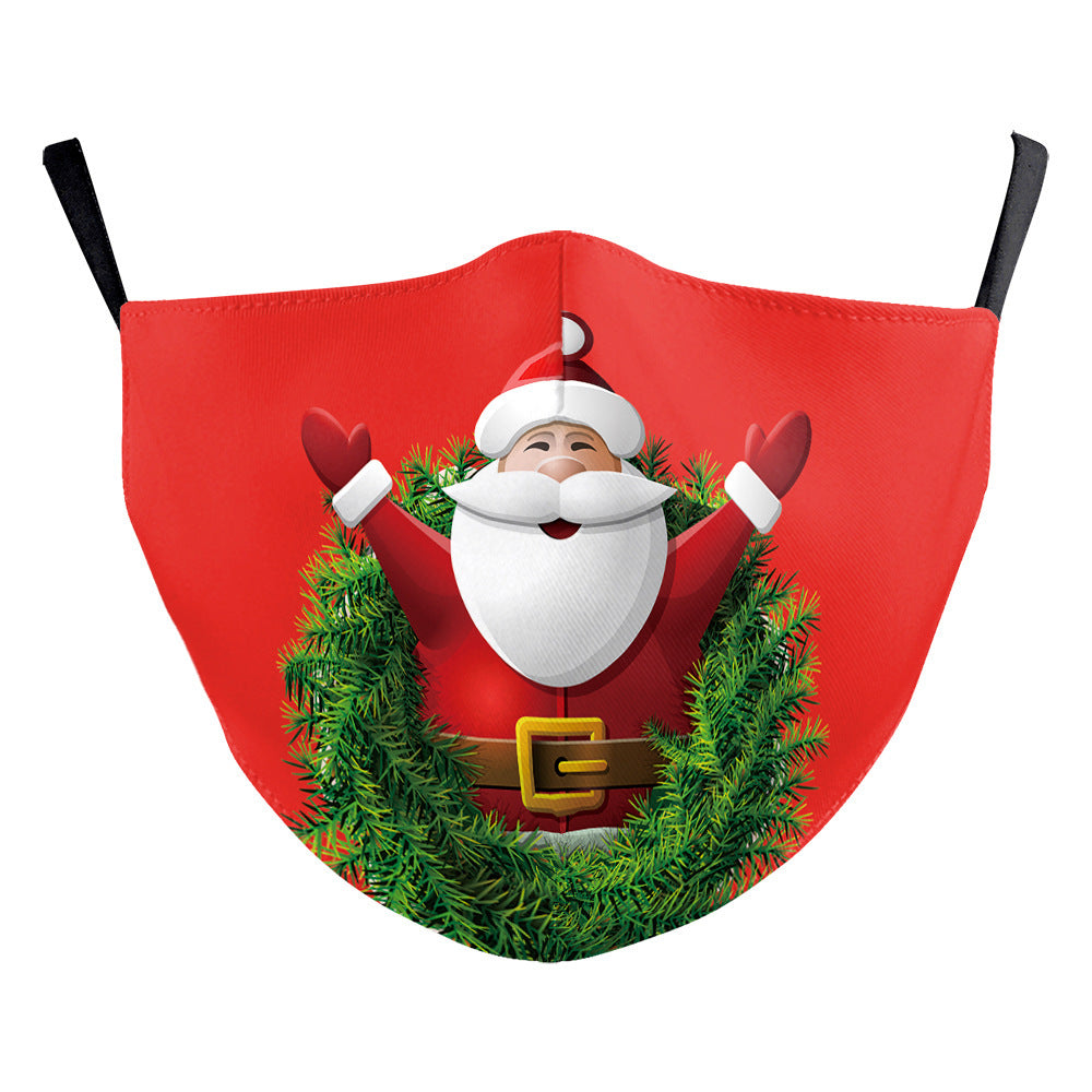 Christmas Single Corner Print Double Layer Dust Mask