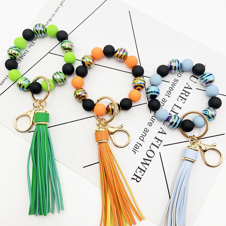 Handmade Beaded Bracelet Tassel Key Chain