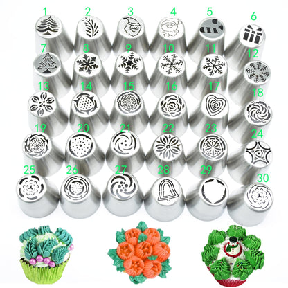 DIY Series Stainless Steel Christmas Decorating Mouth 30 Variety of Cakes Decoration Tools