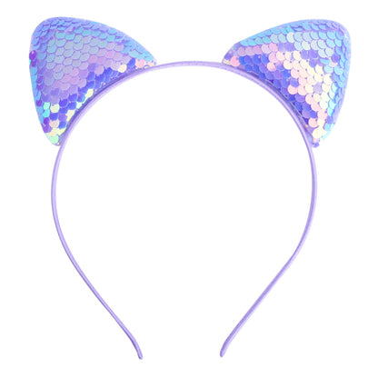 Quicksand Children's Cartoon Sweet Headband Hairpin Flip Scale Sequined Cat Ears Accessory