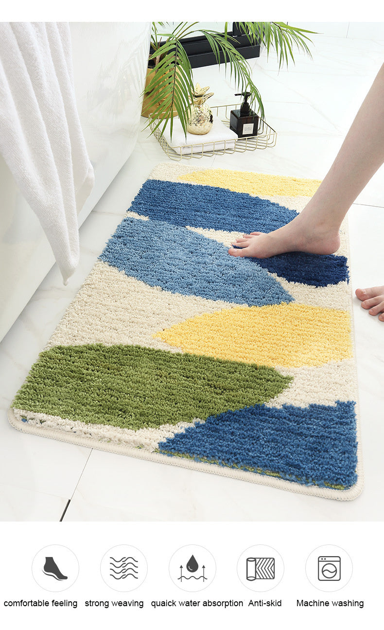 Microfiber top fast drying bath mat