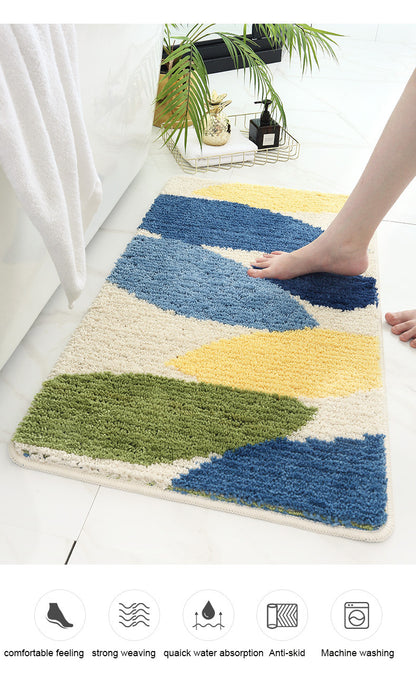 Microfiber top fast drying bath mat