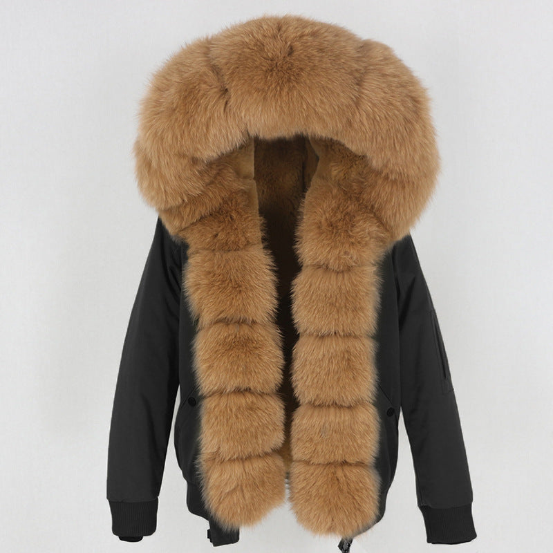 New Parka Thick Raccoon Fur Liner Detachable Jacket