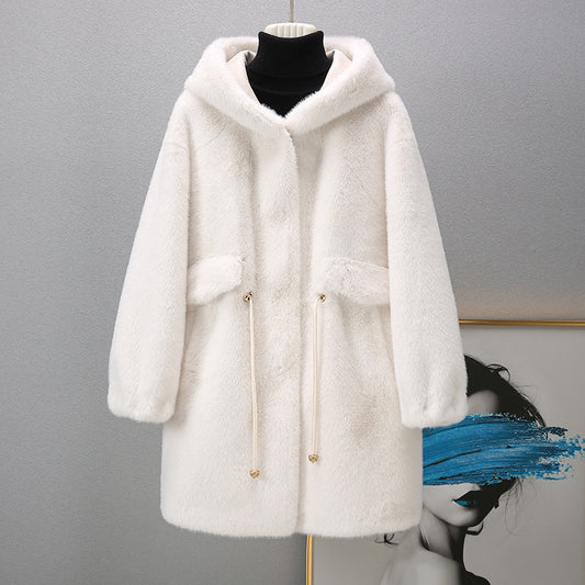 Mid-length Loose Sweater Coat Women's Thickened