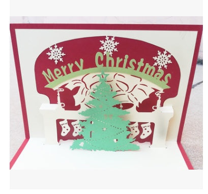 Christmas Card Wholesale Creative 3D Stereo Greeting Card Holiday Wish Card Kindergarten Handmade Greeting Card