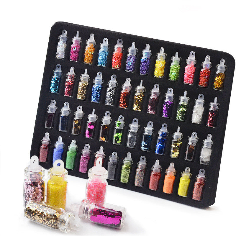 Glass bottle nail art jewelry glitter