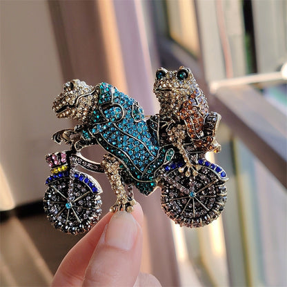 Medieval Ornament Vintage Frog Bicycle Brooch