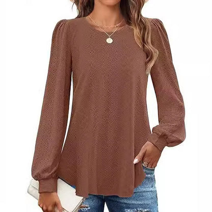 Women's Loose Casual Lantern Sleeve Long Sleeve T-shirt