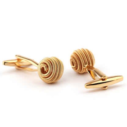 Gold Twist Cufflinks All-matching Shirt Cufflinks