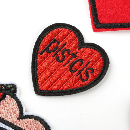 Computer Embroidery Heart-shaped Cloth Sticker