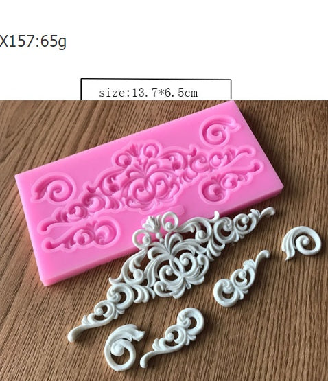 Variety of lace shape fondant cake silicone mold