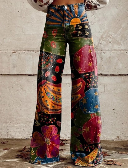 Pantalones vaqueros casuales de talla grande para mujer, de estilo europeo y americano