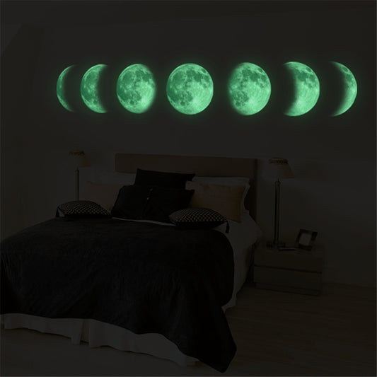 Luminous moon map change map wall stickers