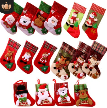 Adornos navideños Calcetines de Papá Noel Colgante de árbol de Navidad Calcetines navideños Bolsa de regalo Bolsa de Navidad